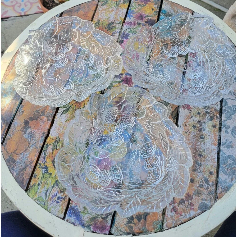 Indiana Glass Loganberry Bon Bon Dishes-  Set of 3